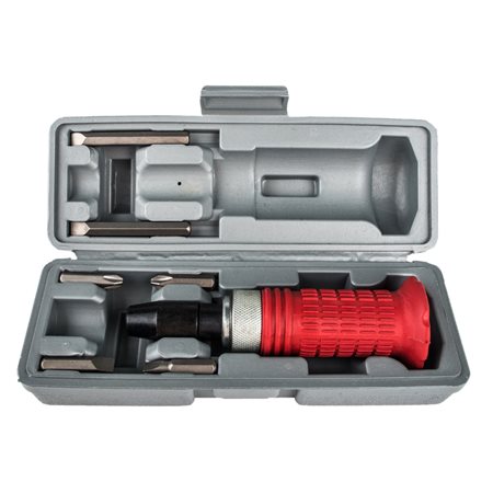 Отвертка ударно-поворотная 1/2" с битами 6шт, пластиковый кейс, CrV Sturm!