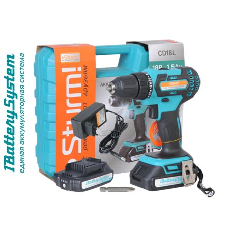 Аккумуляторный шуруповерт Sturm! CD18L 1BatterySystem