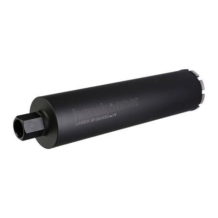 Коронка алмазная LASER по железобетону 102 мм, 1 1/4" , L=450мм, Hanskonner