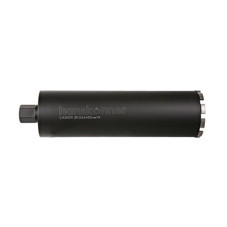 Коронка алмазная LASER по железобетону 122 мм, 1 1/4" , L=450мм, Hanskonner