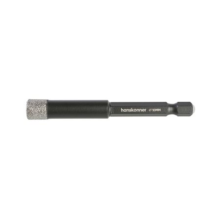 Коронка алмазная для дрели, TilePro, 10 мм, вакуумн. спекание алмазов, Hanskonner